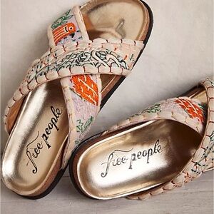 Free People Embroidered Woven Sandals